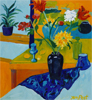 Black Vase with Flowers